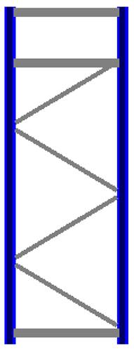 Seitenrahmen/Ständer Höhe 3000 mm Tiefe 1100 mm für Längen 1825, 2700 und 3600 mm