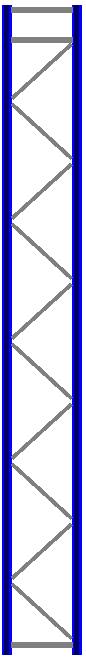 Seitenrahmen/Ständer Höhe 6500 mm Tiefe 800 mm für Längen 1825, 2700 und 3600 mm