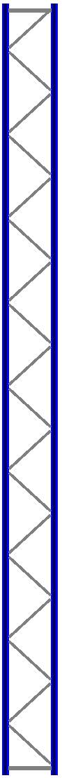 Seitenrahmen/Ständer Höhe 11000 mm Tiefe 800 mm für Längen 1825, 2700 und 3600 mm