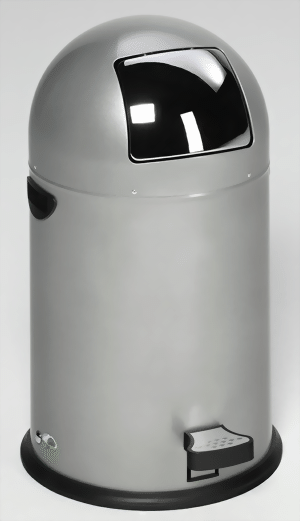 Abfallsammler 22 Liter mit Edelstahl Einwurfklappe, Farbe silber