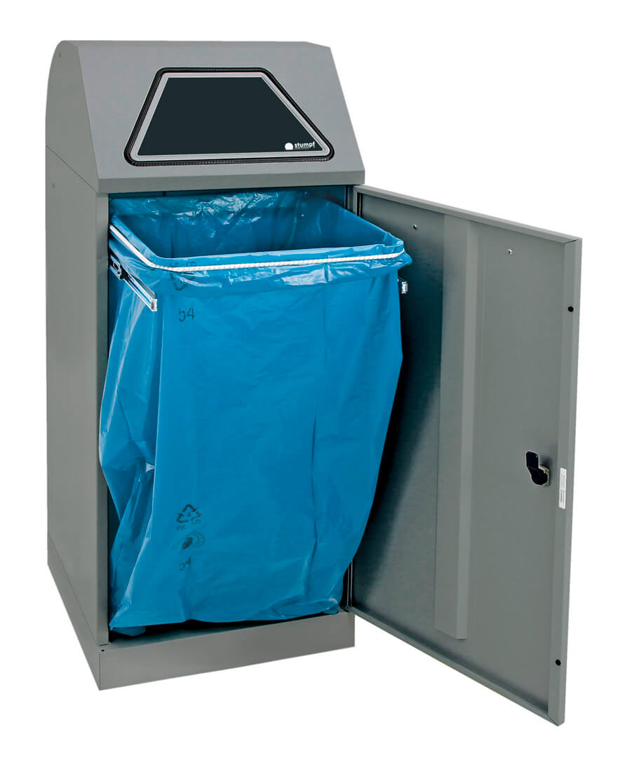 Abfalltrennsystem Modell Vario 120 Liter, mit Handbedienung, mit ProSlide©-System graualu-struktur