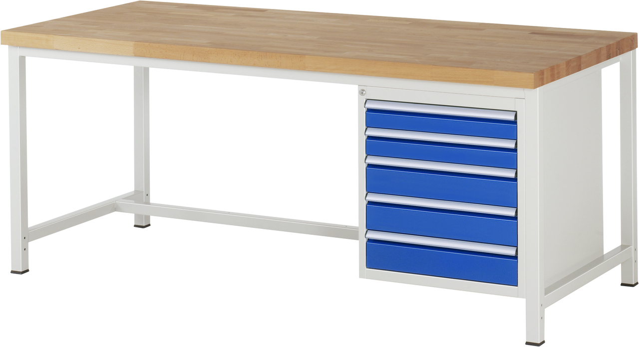 Werkbank Modell 8171, B 2000xT 900xH 840mm, Buche-Massiv-Platte 40mm