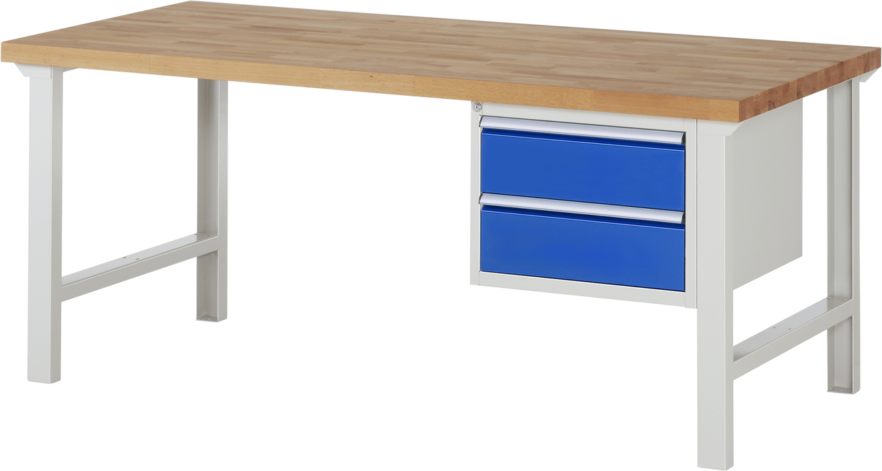 Werkbank Modell 7000, B 2000 x T 900 x H 840 mm, Buche-Massiv-Platte 40 mm