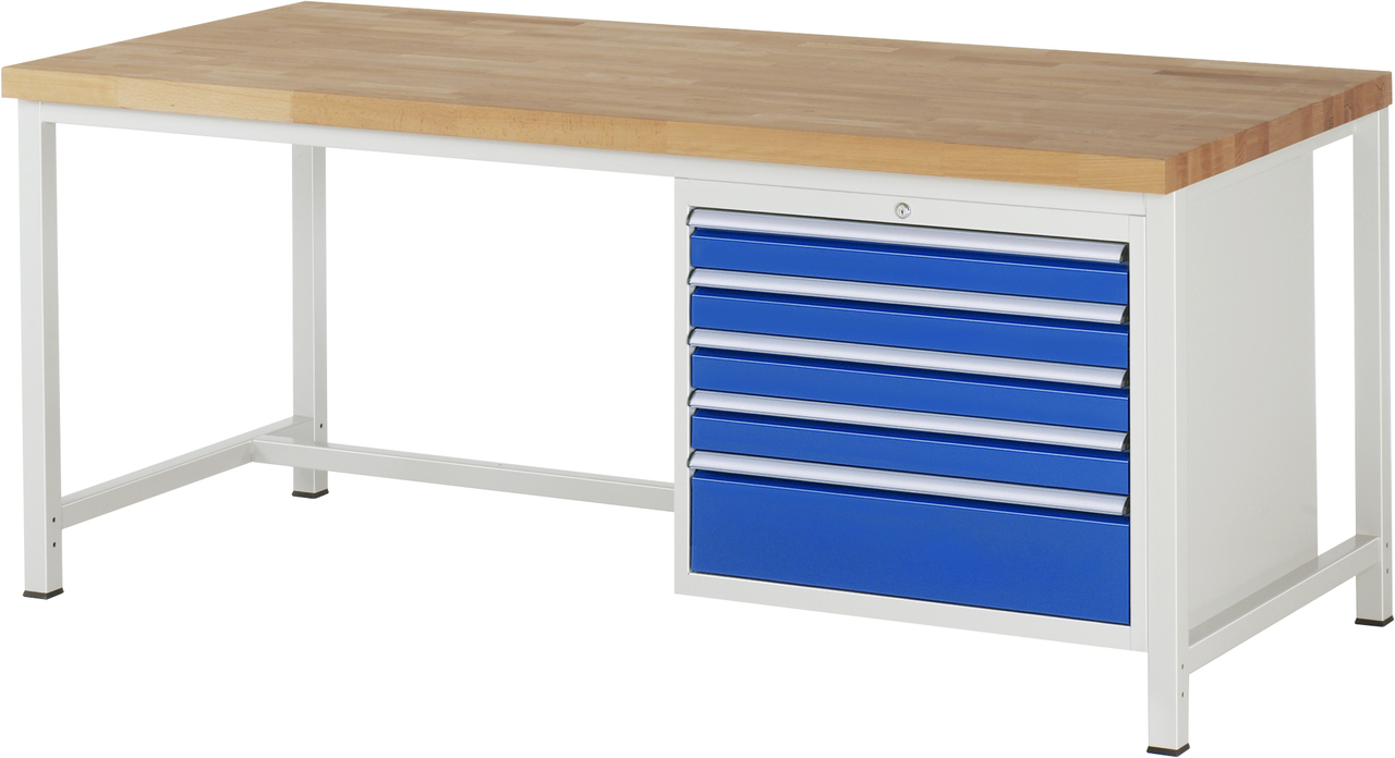 Werkbank Modell 8268, B 2000xT 900xH 840mm, Buche-Massiv-Platte 40mm