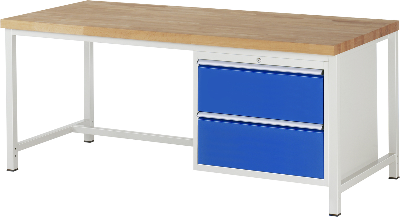 Werkbank Modell 8255, B 2000xT 900xH 840mm, Buche-Massiv-Platte 40mm