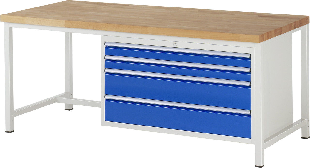 Werkbank Modell 8361, B 2000xT 900xH 840mm, Buche-Massiv-Platte 40mm