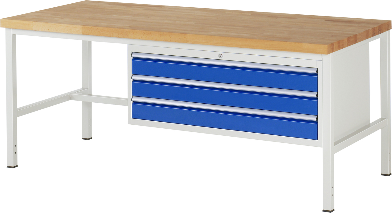 Werkbank Modell 8327, B 2000xT 900xH 840-1040mm, Buche-Massiv-Platte 40mm