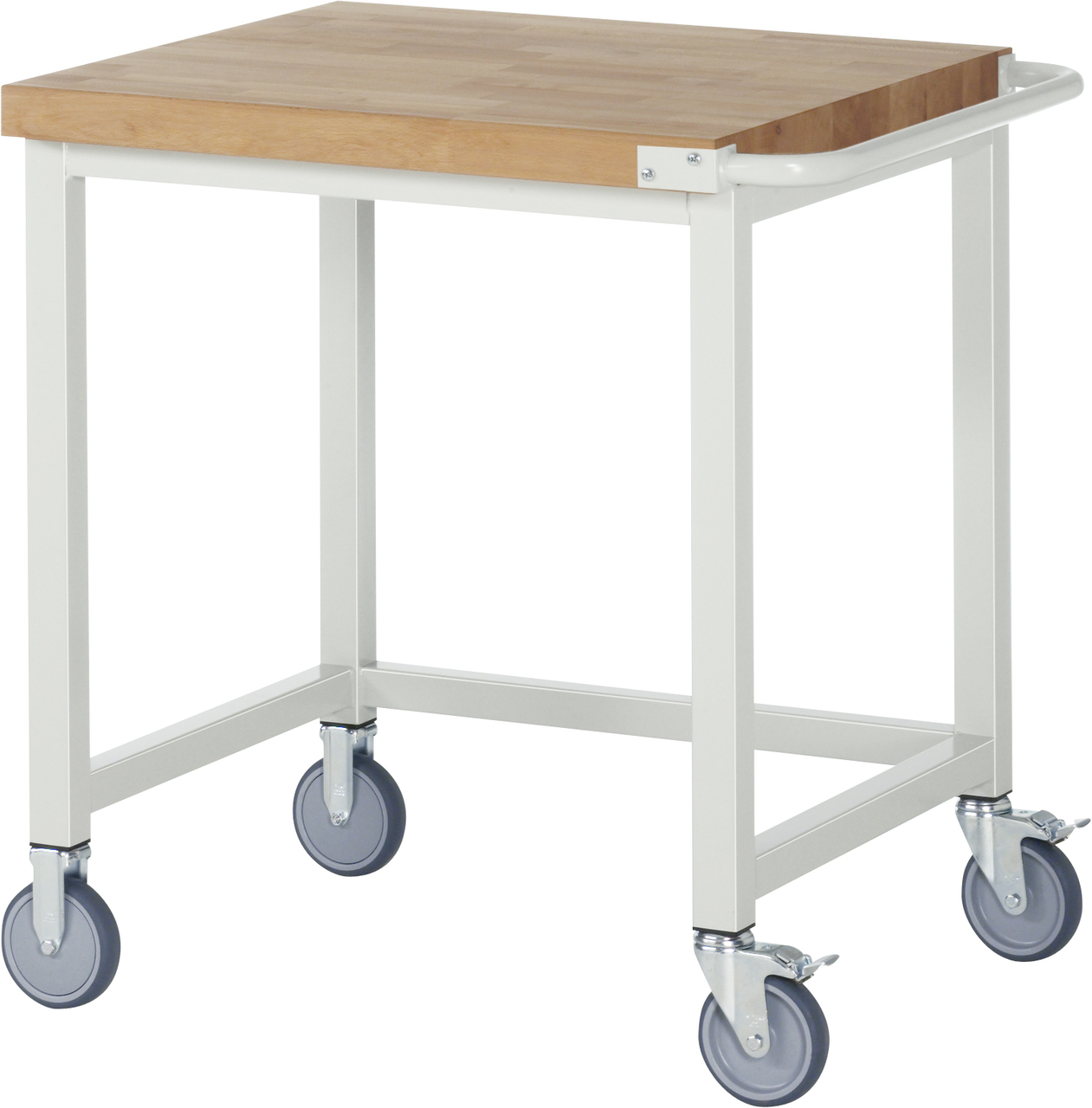 Fahrbare Werkbank, 750 x 700 x 880-1080mm BxTxH, Buche-Massiv-Platte 40mm