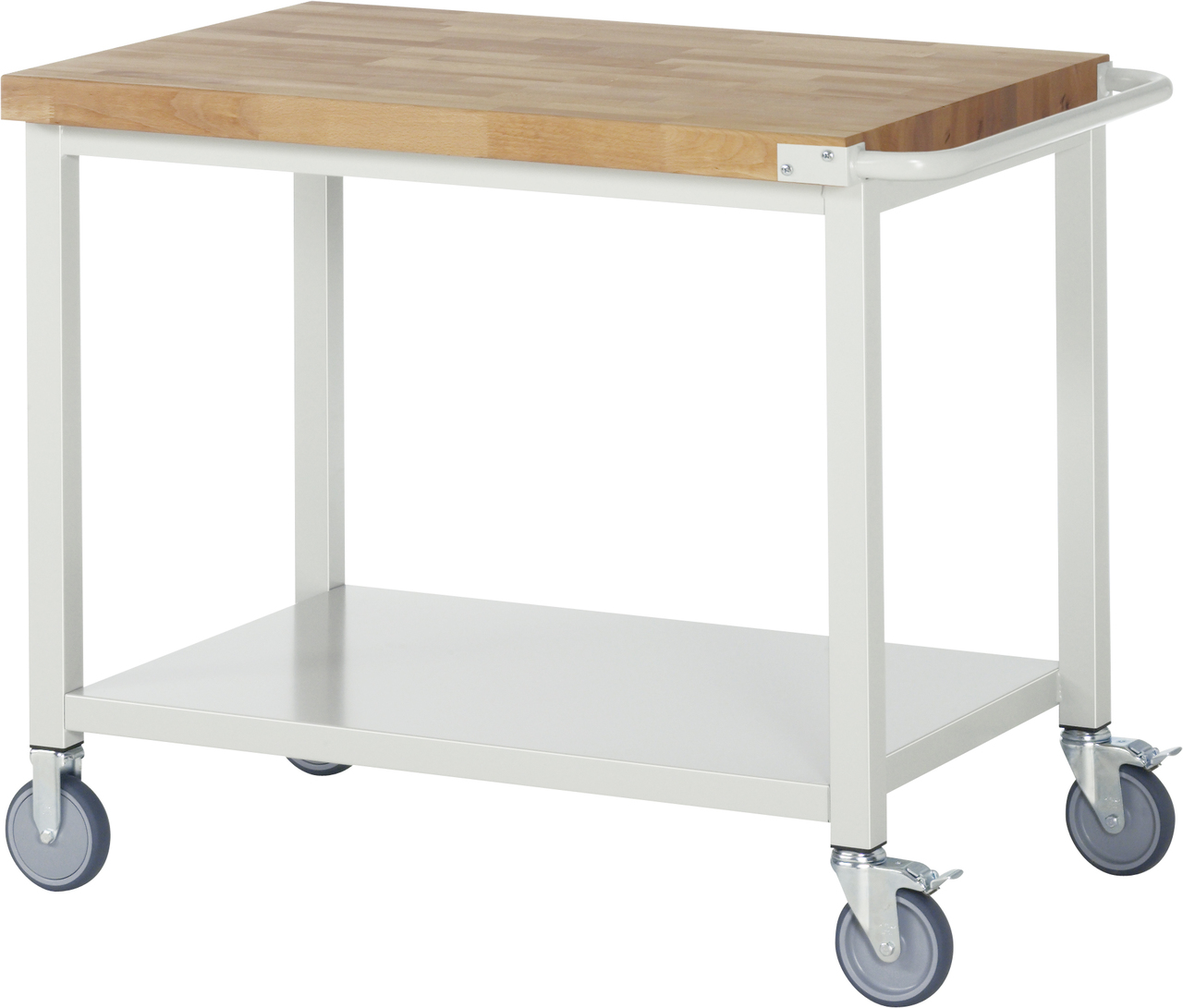 Fahrbare Werkbank Modell 8000, B 1000xT 700xH 880-1080mm, Buche-Massiv-Platte 40mm