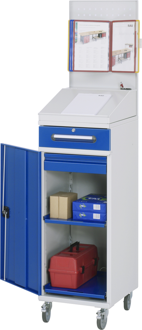Beistellschrank-Stehpult, Modell 04, mobil