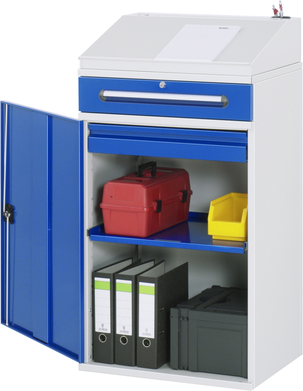 Beistellschrank-Stehpult, Modell 03, stationär