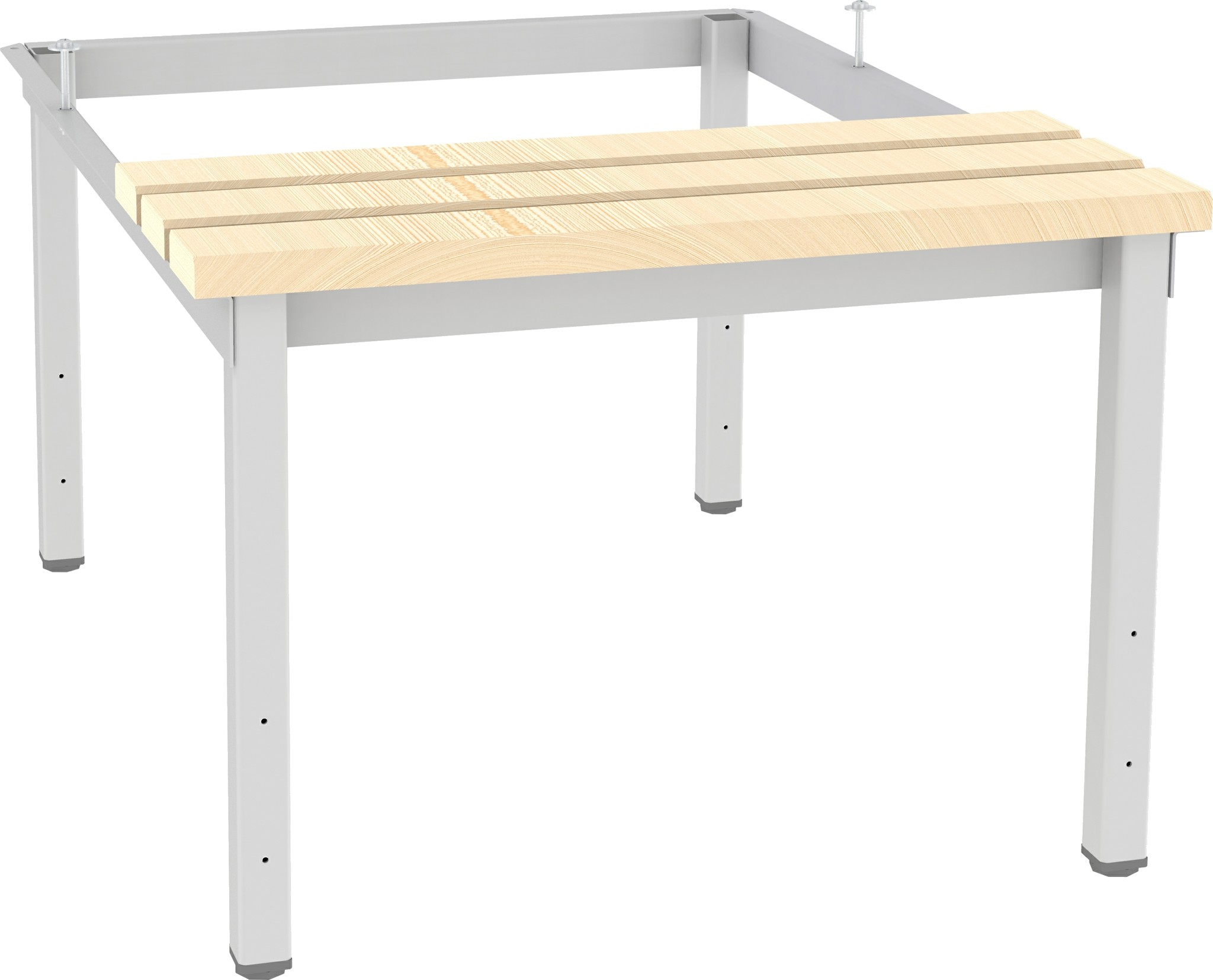 Untergestell mit Sitzbank, Breite 600 mm mit Kieferholzlatten