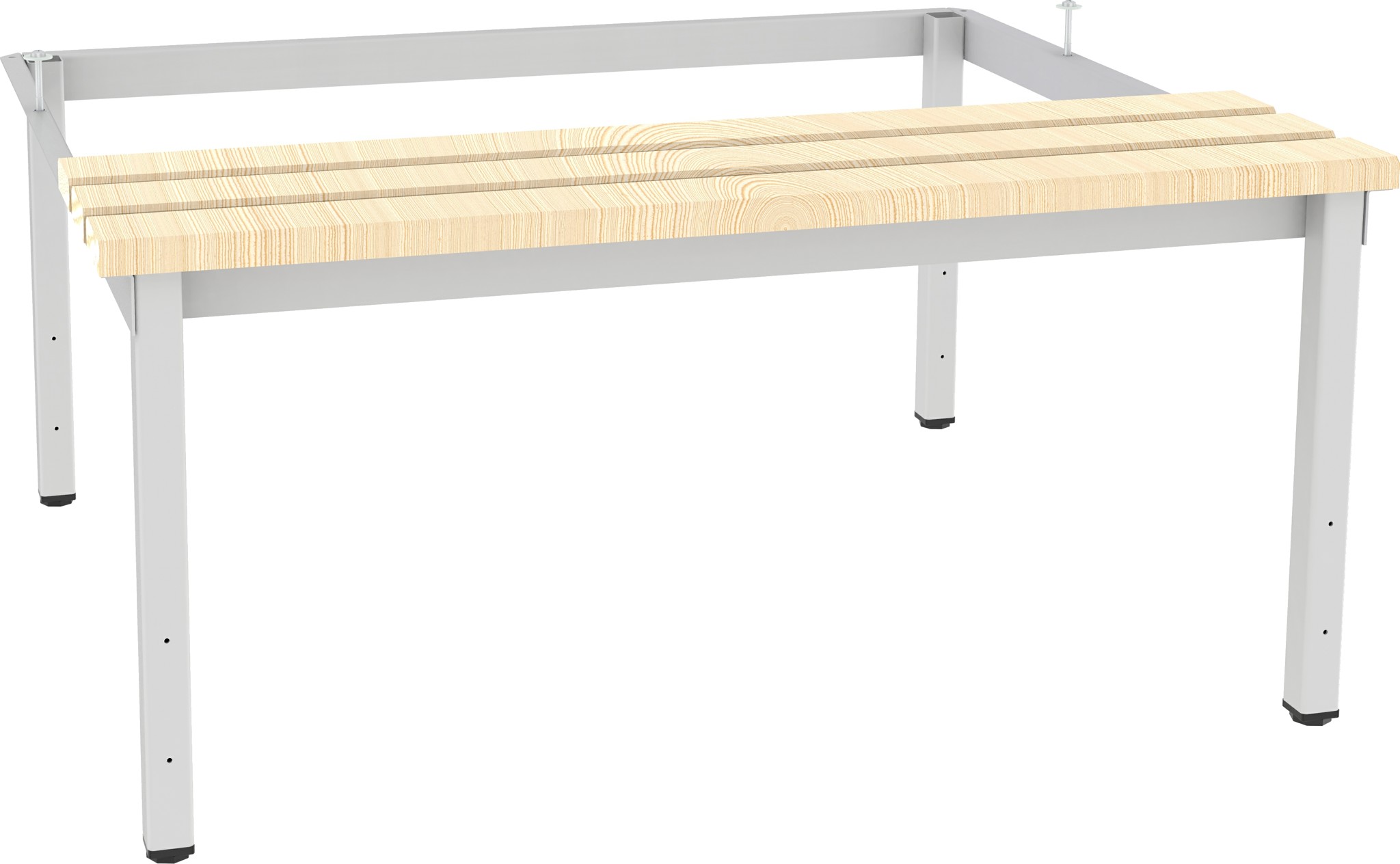 Untergestell mit Sitzbank, Breite 900 mm mit Kieferholzlatten