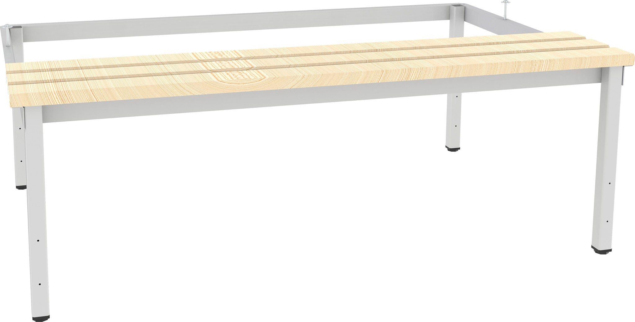 Untergestell mit Sitzbank, Breite 1200 mm mit Kieferholzlatten