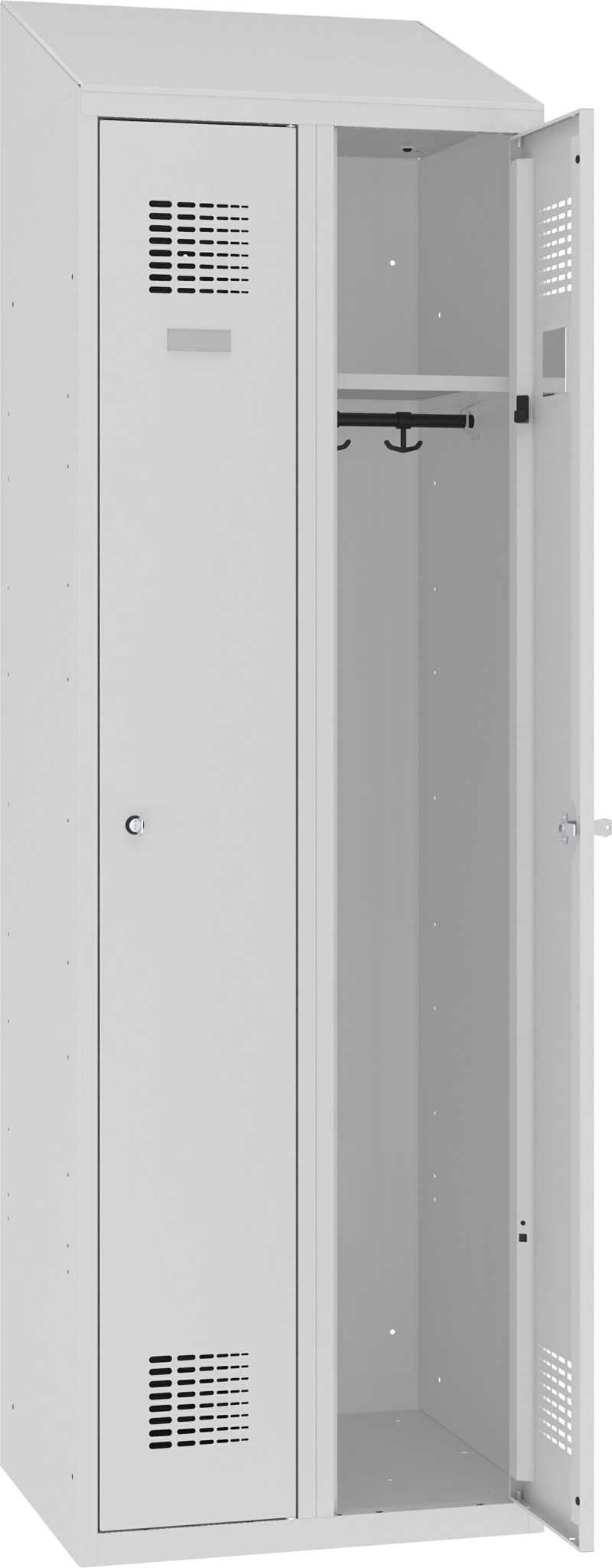 Garderobenschrank 2 Abteile mit Schrägdach, SUM 320 W, 1 pkt