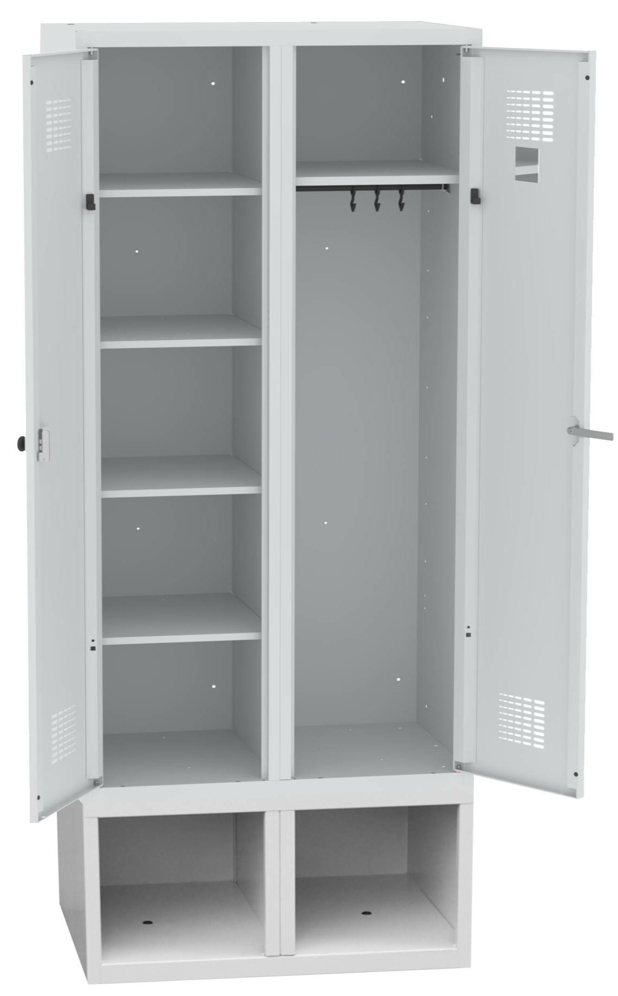 Kleider-/Wäscheschrank WZD 81 st, 1800x800x500 mm HxBxT auf Schuhfach