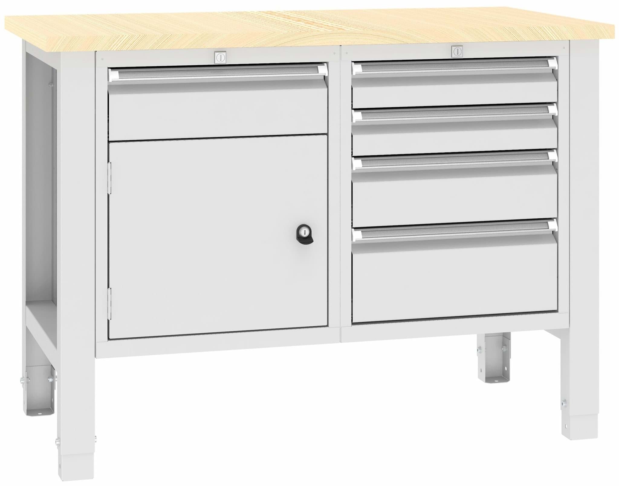 Werkbank SWT 12/4, var. Höhe, 1245x620x850-900 mm LxTxH