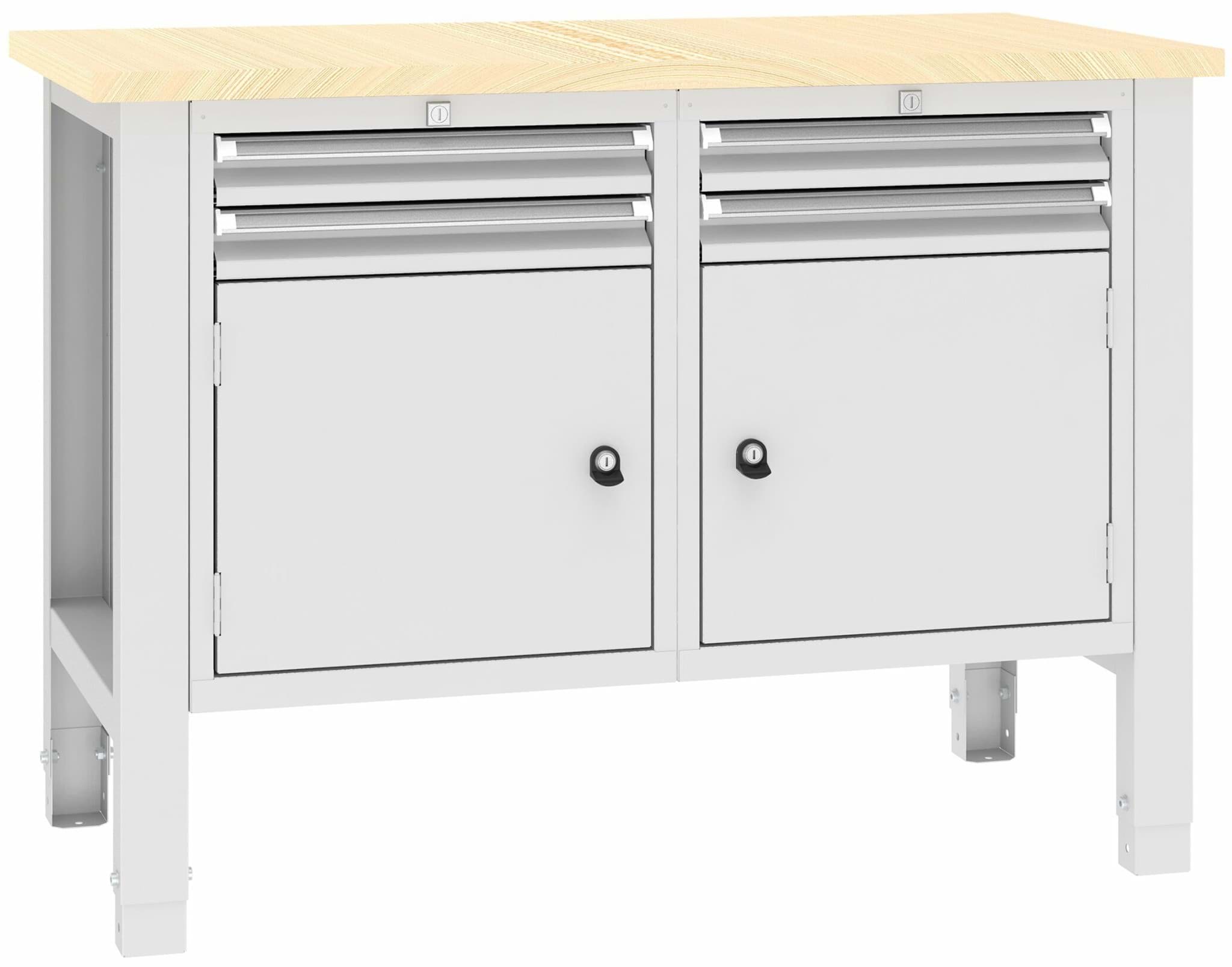 Werkbank SWT 12/7, var. Höhe, 1245x620x850-900 mm LxTxH