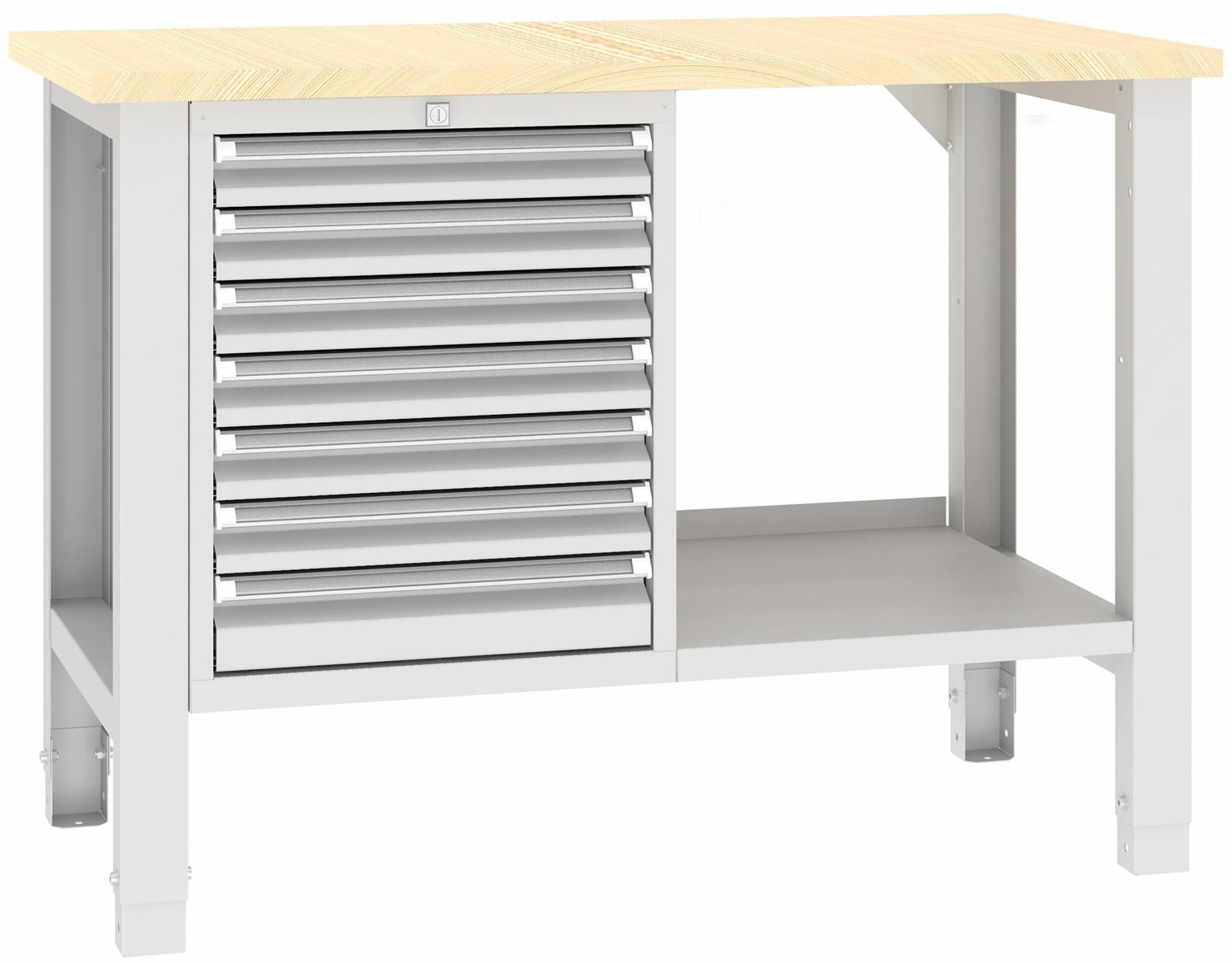 Werkbank SWT 12/8, var. Höhe, 1245x620x850-900 mm LxTxH
