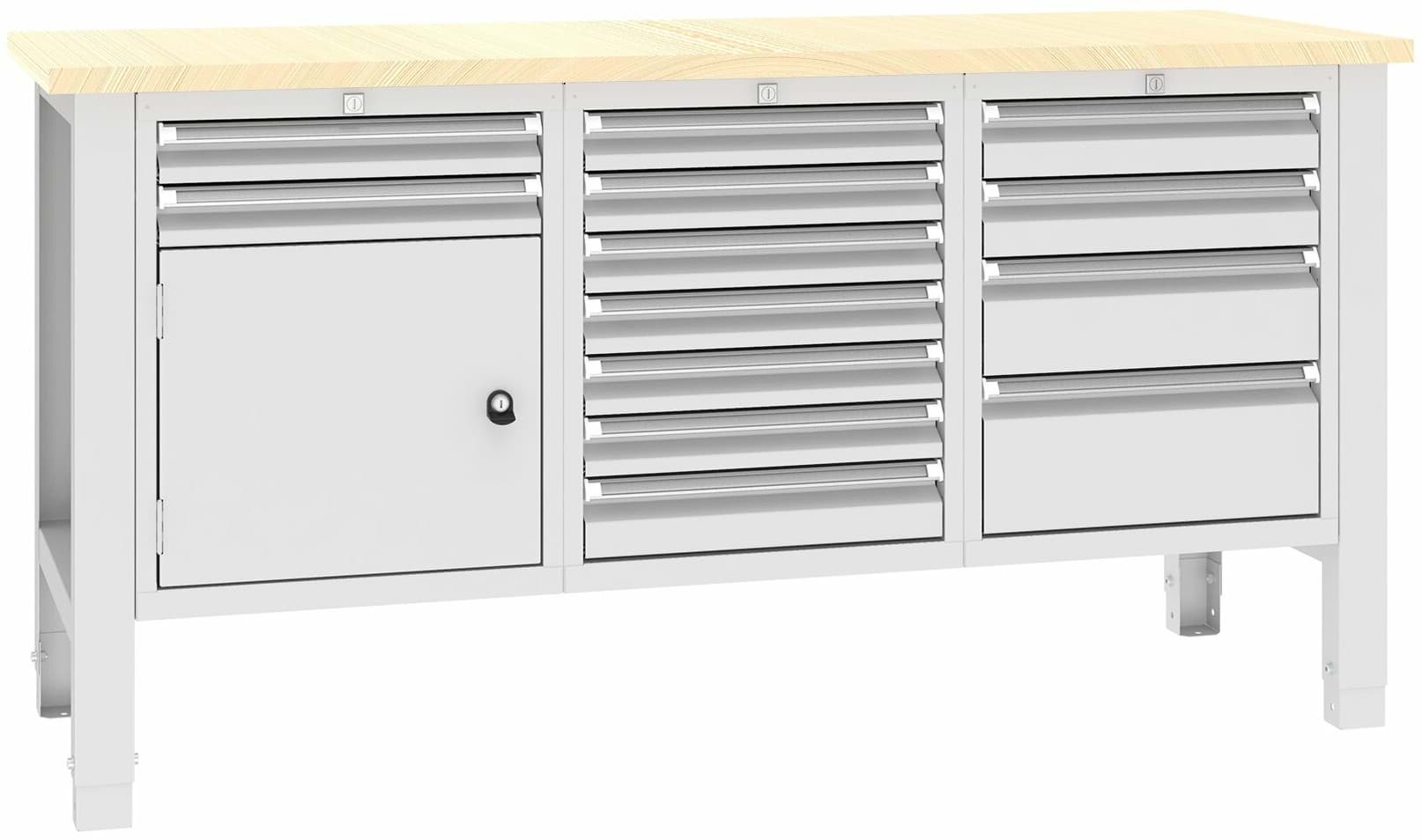 Werkbank SWT 17/8, var. Höhe, 1765x620x850-900 mm LxTxH