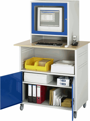 Computer-Tisch - Modell 1022, B 1100 x T 800 x H 1100/1810 mm  