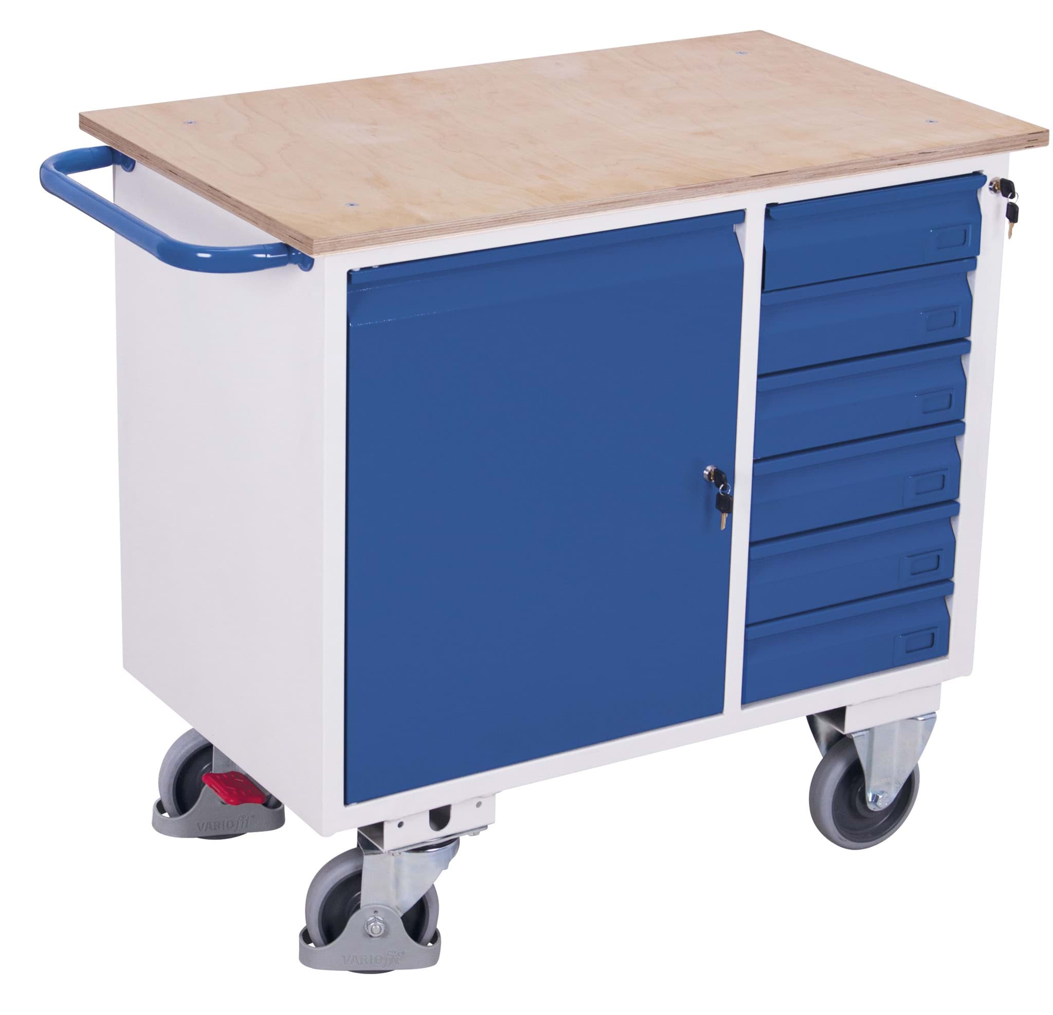 Werkstattwagen, 6 Schubladen 1110x600x960 mm BxTxH