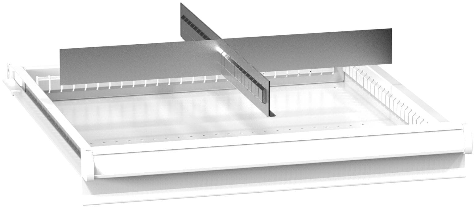 Metallunterteilung 4 Fächer für Schubladenschrank 442x630 mm BxT