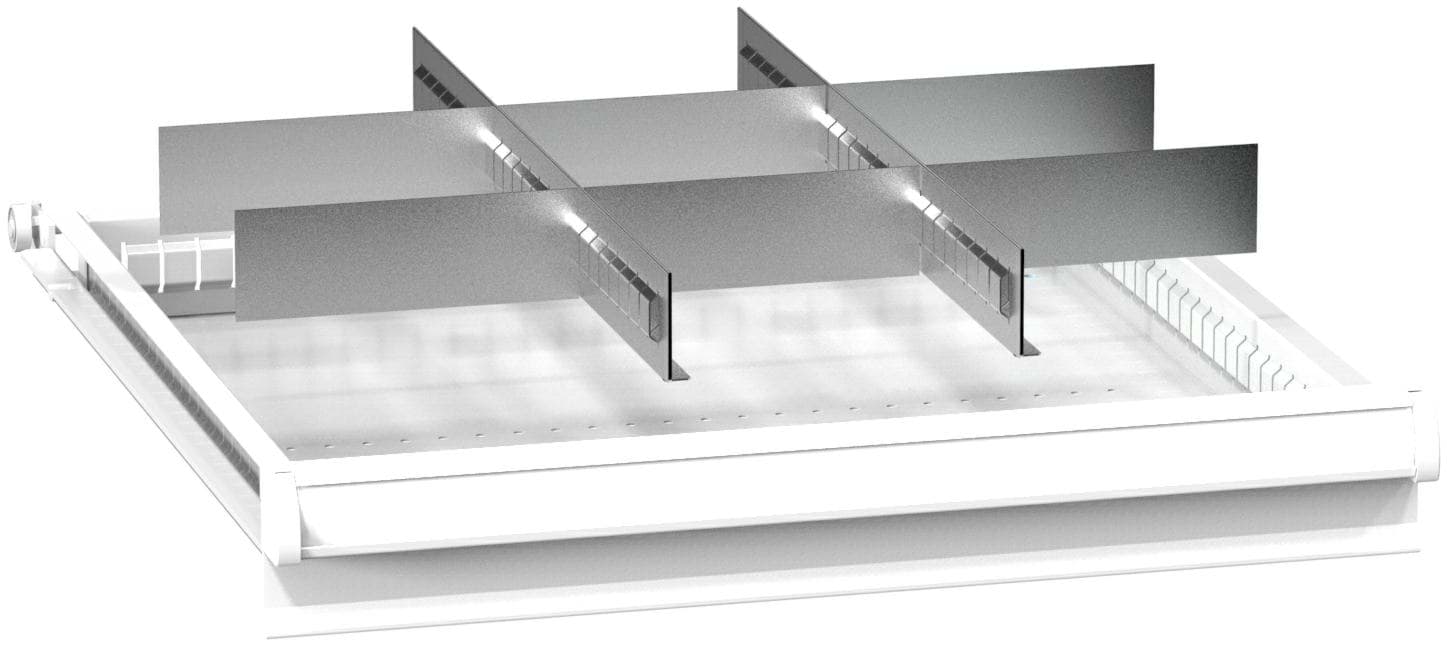 Metallunterteilung 9 Fächer für Schubladenschrank 442x630 mm BxT