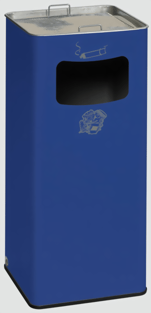 Abfallsammler-Ascher-Kombination B 32 R, Farbe RAL 5010 enzianblau  