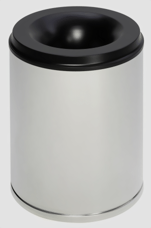 Papierkorb Edelstahl 80 Liter, selbstlöschend