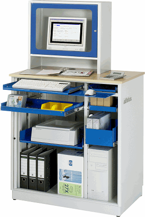 Computer-Station adlatus - Modell 26, B 1030 x T 660 x H 1810 mm  