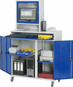 Computer-Schrank - Modell 65, B 1100 x T 520 x H 1860 mm
