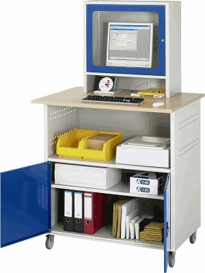 Computer-Tisch - Modell 1022, B 1100 x T 800 x H 1100/1810 mm  