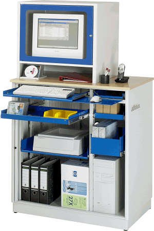 Computer-Station adlatus - Modell 26, B 1030 x T 660 x H 1810 mm  