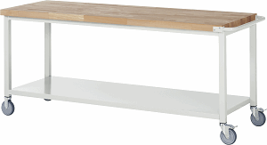 Fahrbare Werkbank Modell 8000, B 2000xT 700xH 880mm, Buche-Massiv-Platte 40mm