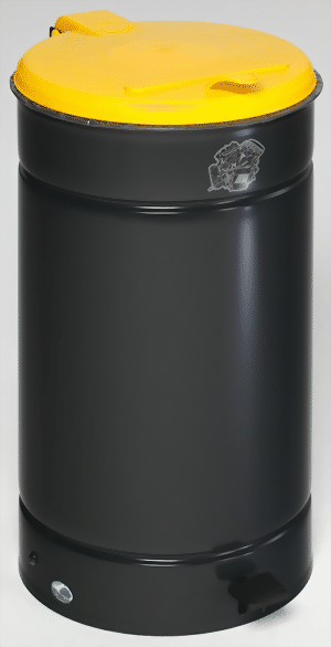 Tretabfallsammler 60 Liter, Anthrazit mit Gelb