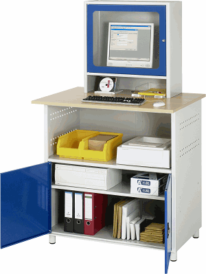 Computer-Tisch - Modell 1022, B 1100 x T 800 x H 1100/1810 mm  