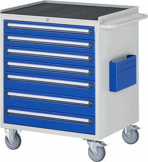 Montagewagen Modell XL5.17, B 770 x T 650 x H 975 mm, Metall-Top 25 mm mit Anti-Rutsch-Matte 