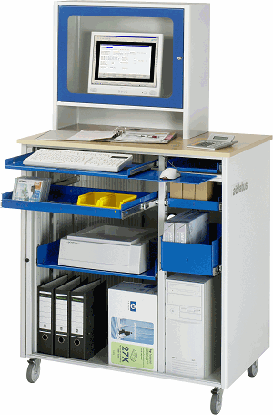 Computer-Station adlatus - Modell 26, B 1030 x T 660 x H 1810 mm  