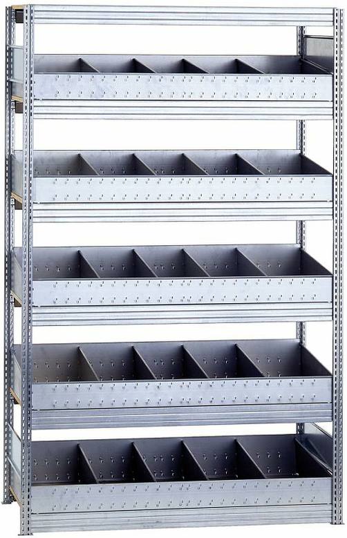 Kleinteil-Grundregal mit Schüttensets 2000x1285x600 mm HxBxT