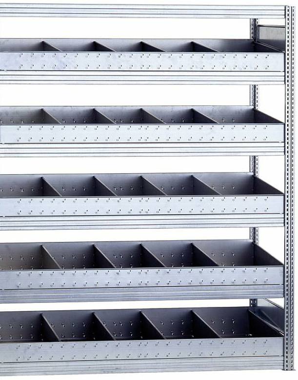 Kleinteil-Anbauregal mit Schüttensets 2000x1695x600 mm HxBxT