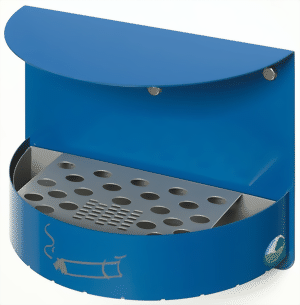 Wandascher mit Schutzdach Modell H 23 enzianblau  